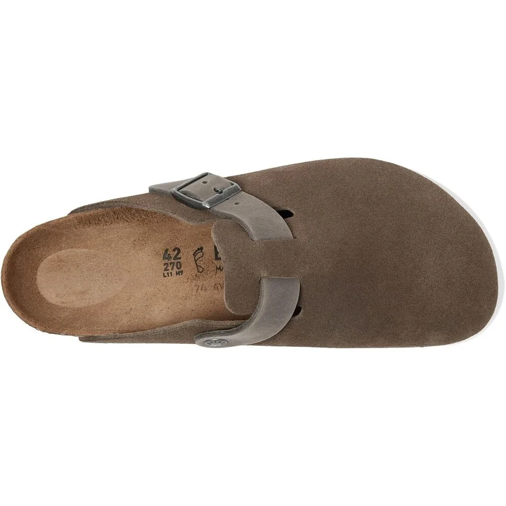 Birkenstock Boston Clogs Men's US 11-11.5 Concrete Leather Comfort Shoes TZP1083 - Picture 9 of 12